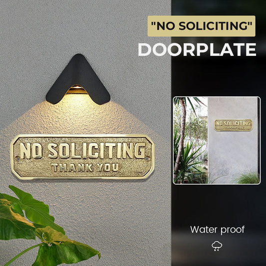 "No Soliciting" Doorplate